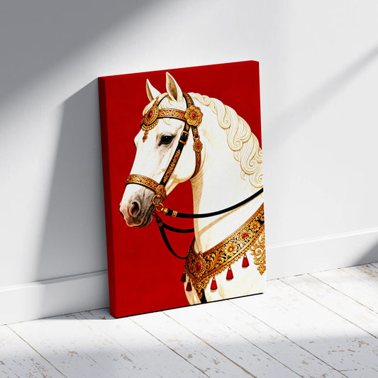 Crimson Court Canvas: The Horse of Imperial Ceremony - Aniatic