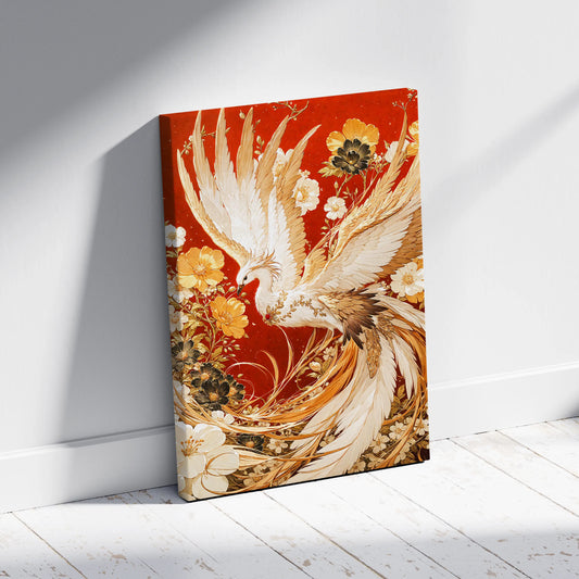 The Golden Rebirth Imperial Phoenix Canvas