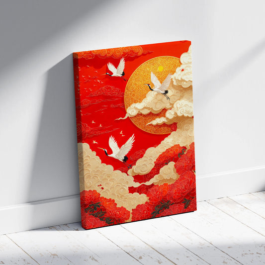 Crimson Horizon – Paper-Cut Aesthetic Art