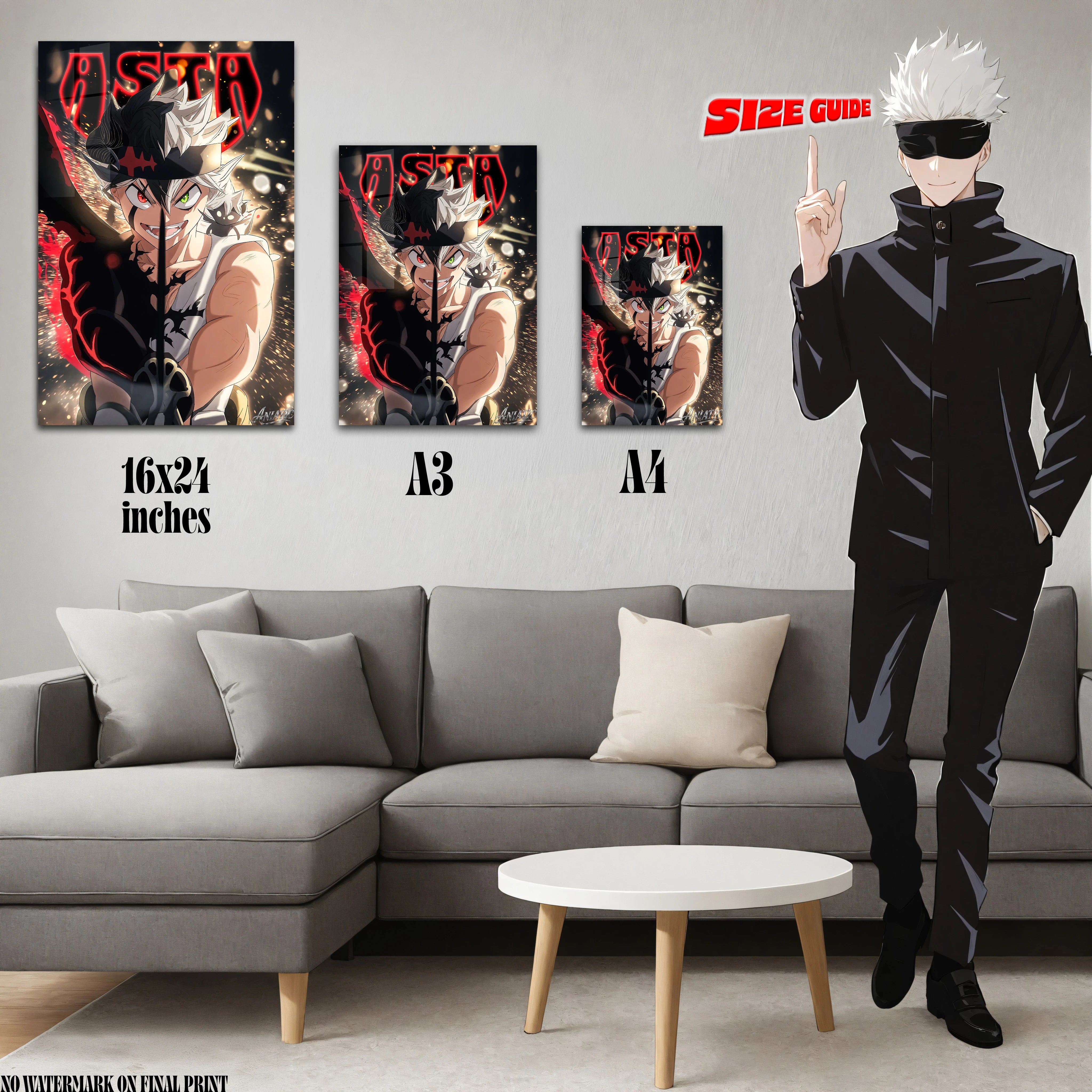 Asta Black Clover Acrylic Poster - Aniatic