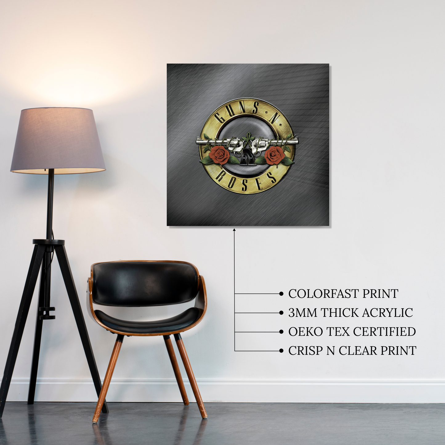 Guns and Roses Acrylic Vibe Panel